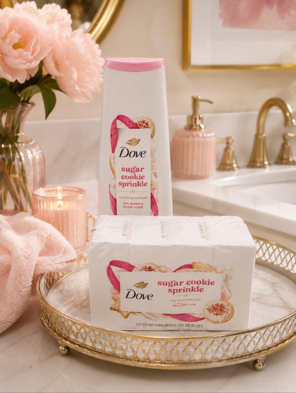 Dove Sugar Cookie Sprinkle Nourishing Body Wash - Pink